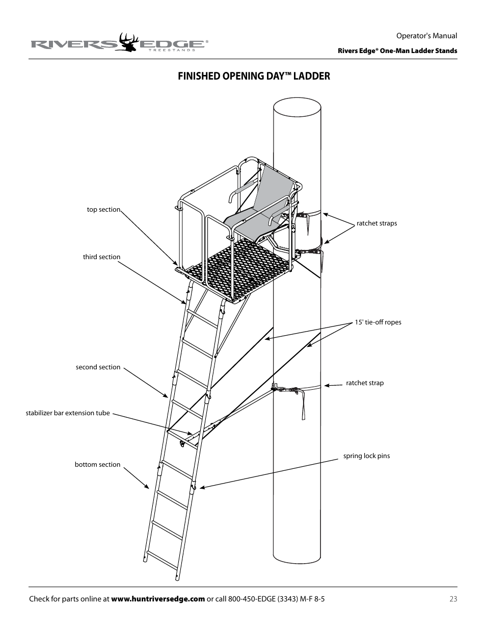 Finished opening day™ ladder | Rivers Edge RE607 22' Timbershot User Manual | Page 23 / 40