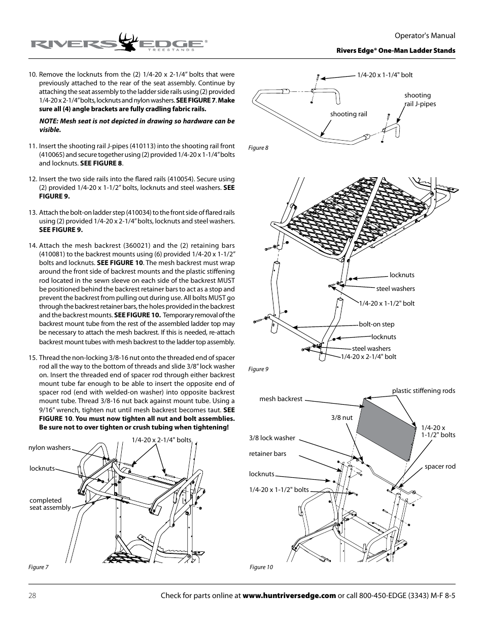 Rivers Edge RE607 22' Timbershot User Manual | Page 28 / 40