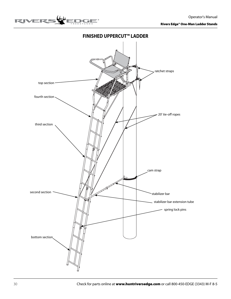 Finished uppercut™ ladder | Rivers Edge RE607 22' Timbershot User Manual | Page 30 / 40