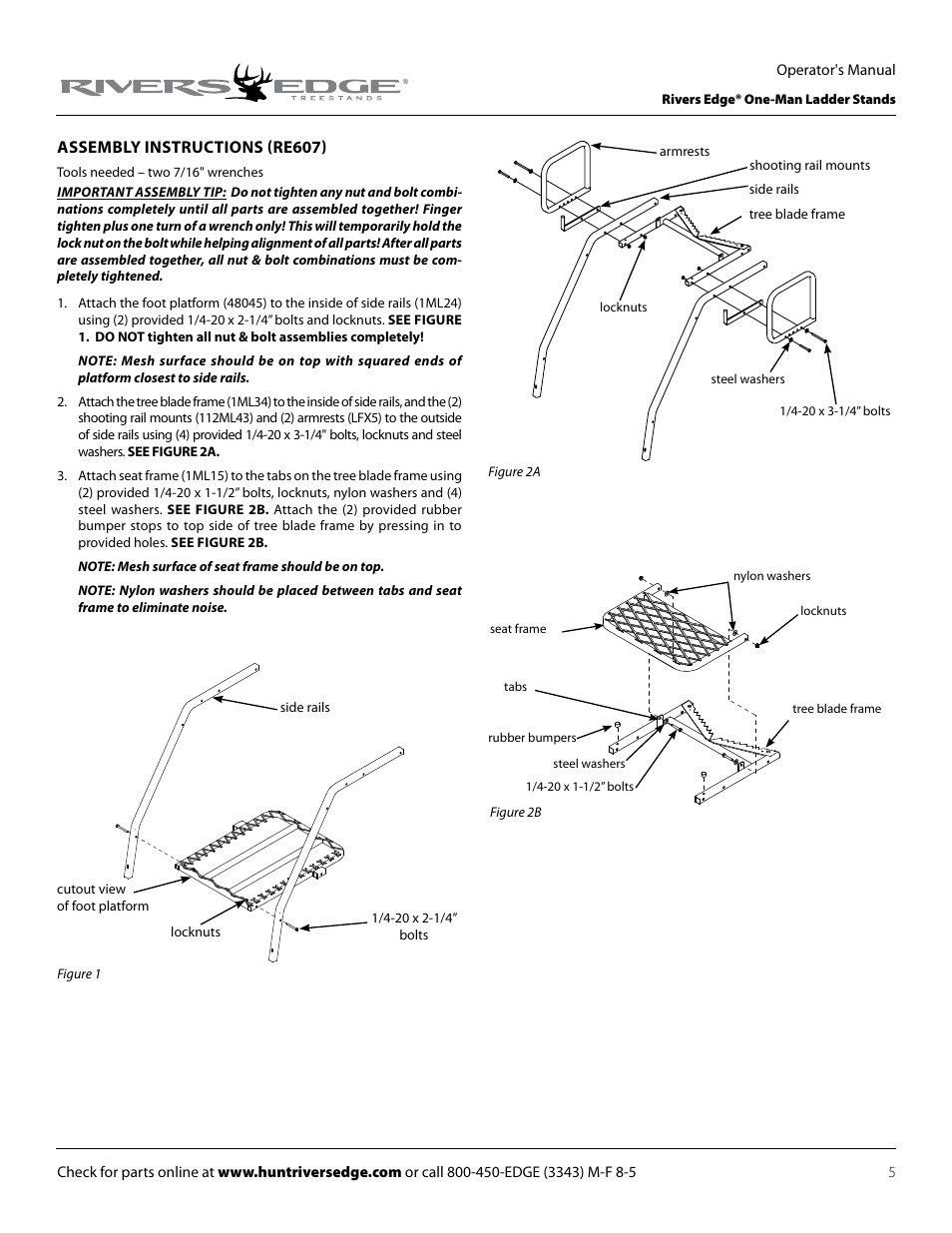 Rivers Edge RE607 22' Timbershot User Manual | Page 5 / 40