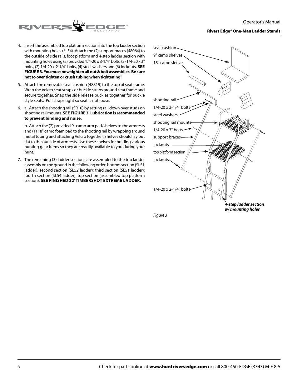 Rivers Edge RE607 22' Timbershot User Manual | Page 6 / 40