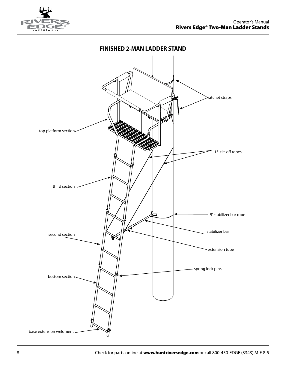 Finished 2-man ladder stand | Rivers Edge RE634 2 MAN User Manual | Page 8 / 20