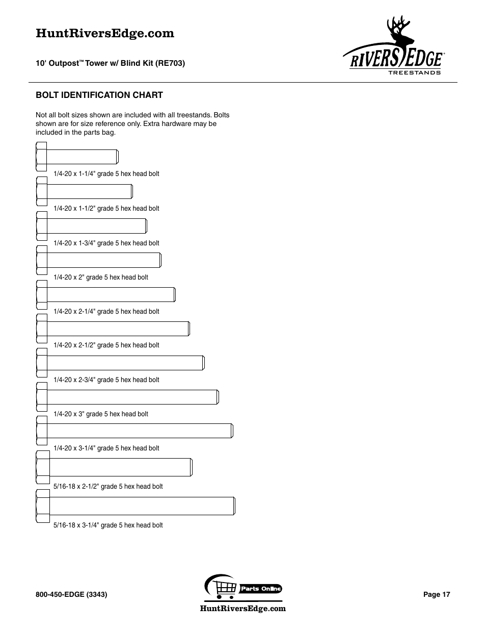 Rivers Edge RE703 Outpost User Manual | Page 17 / 20
