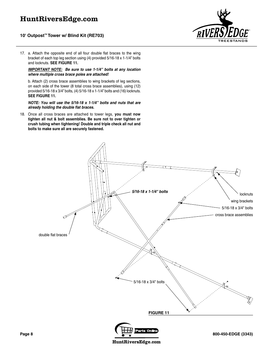 Rivers Edge RE703 Outpost User Manual | Page 8 / 20