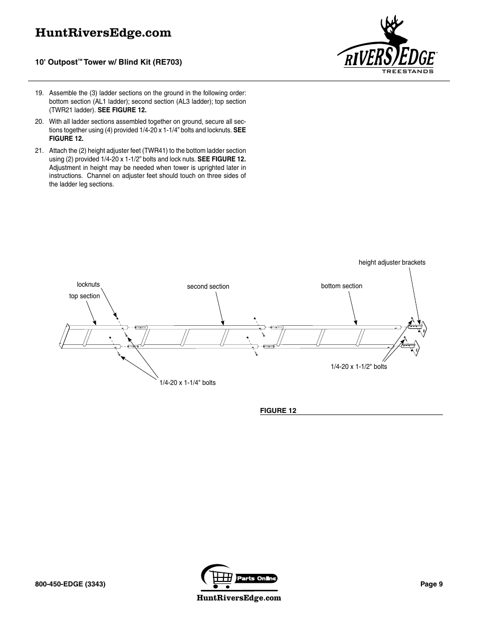 Rivers Edge RE703 Outpost User Manual | Page 9 / 20