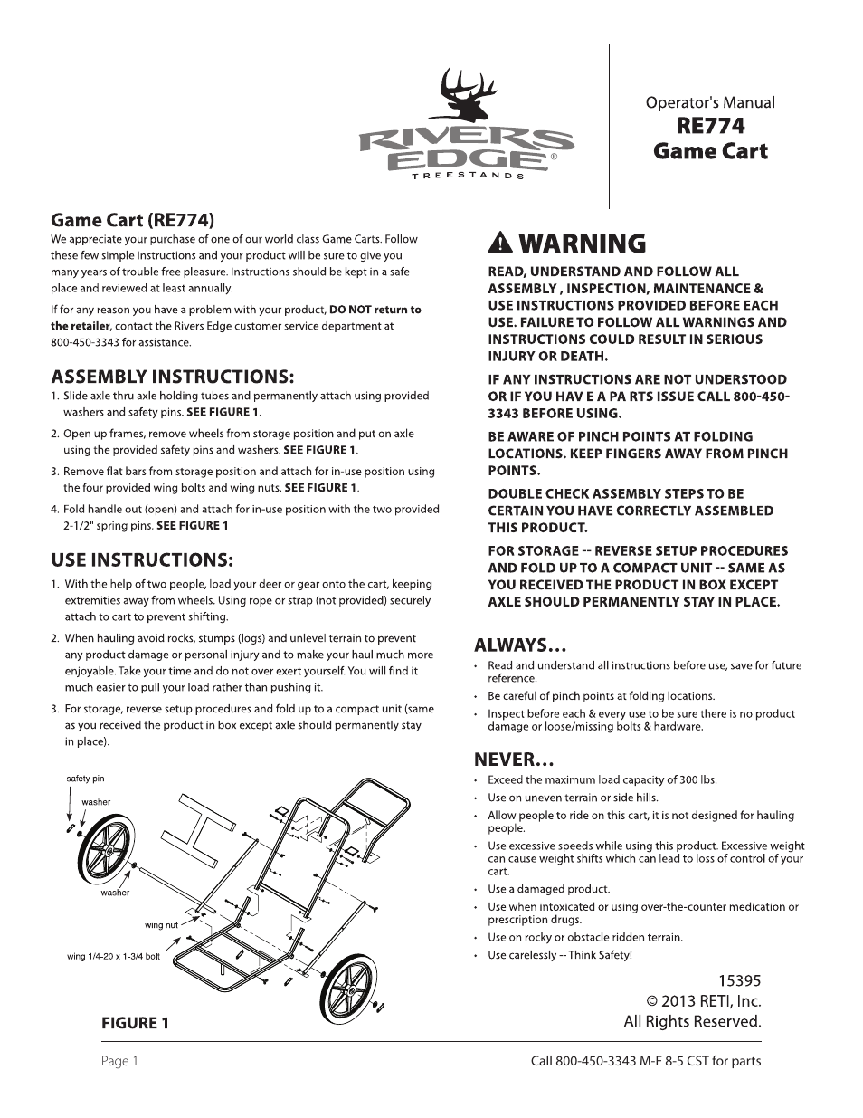 Rivers Edge RE774 SPORTSMAN’S CART User Manual | 2 pages