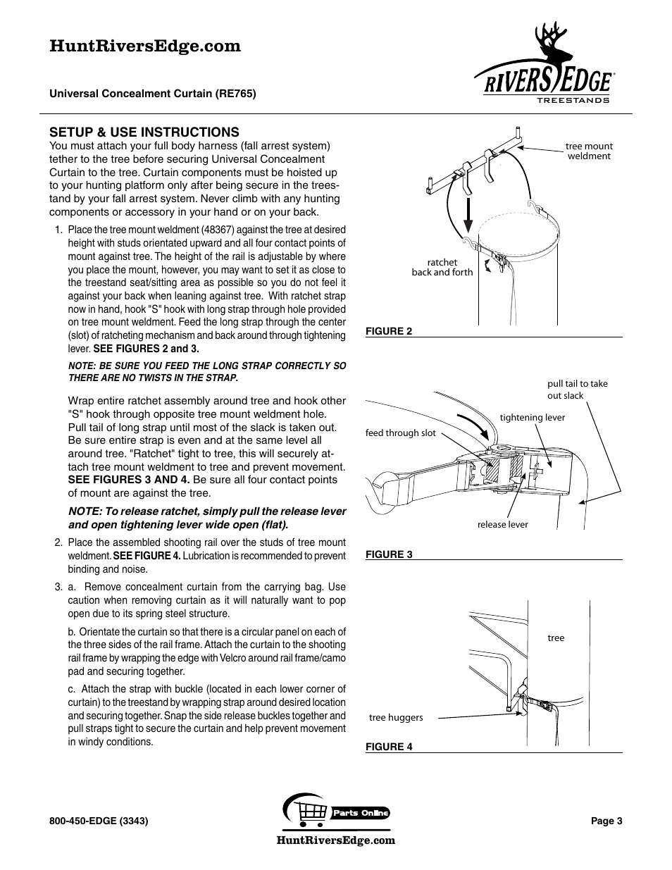 Rivers Edge RE765 Universal Concealment Curtain User Manual | Page 3 / 8