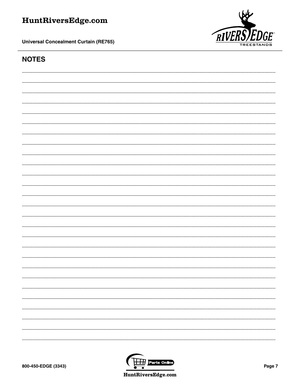 Rivers Edge RE765 Universal Concealment Curtain User Manual | Page 7 / 8
