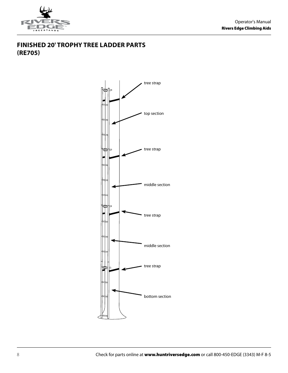 Rivers Edge RE722 5' EXT FOR DOUBLE RUNG CLIMBING AID User Manual | Page 8 / 20