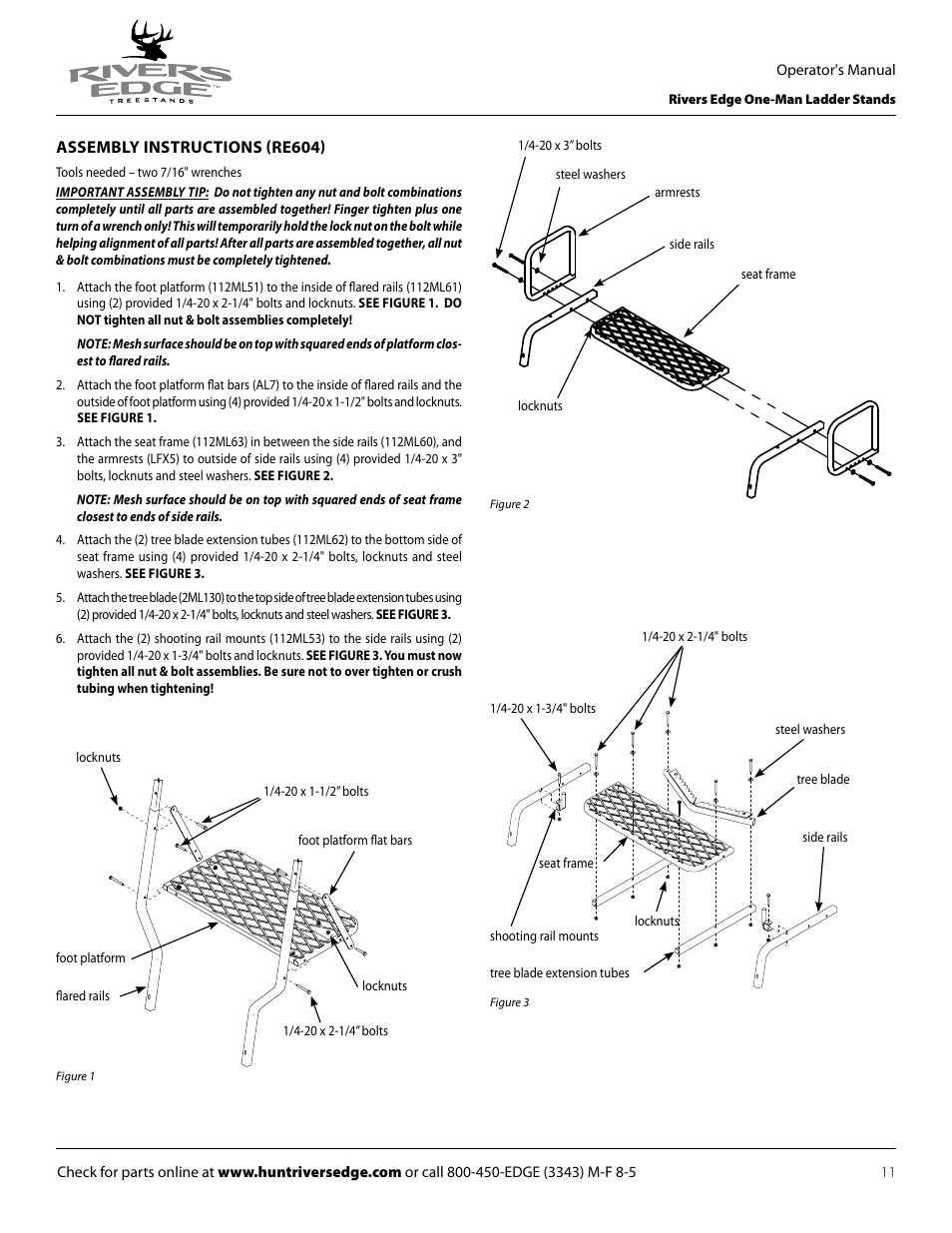 Rivers Edge RE602 JOURNEYMAN User Manual | Page 11 / 48