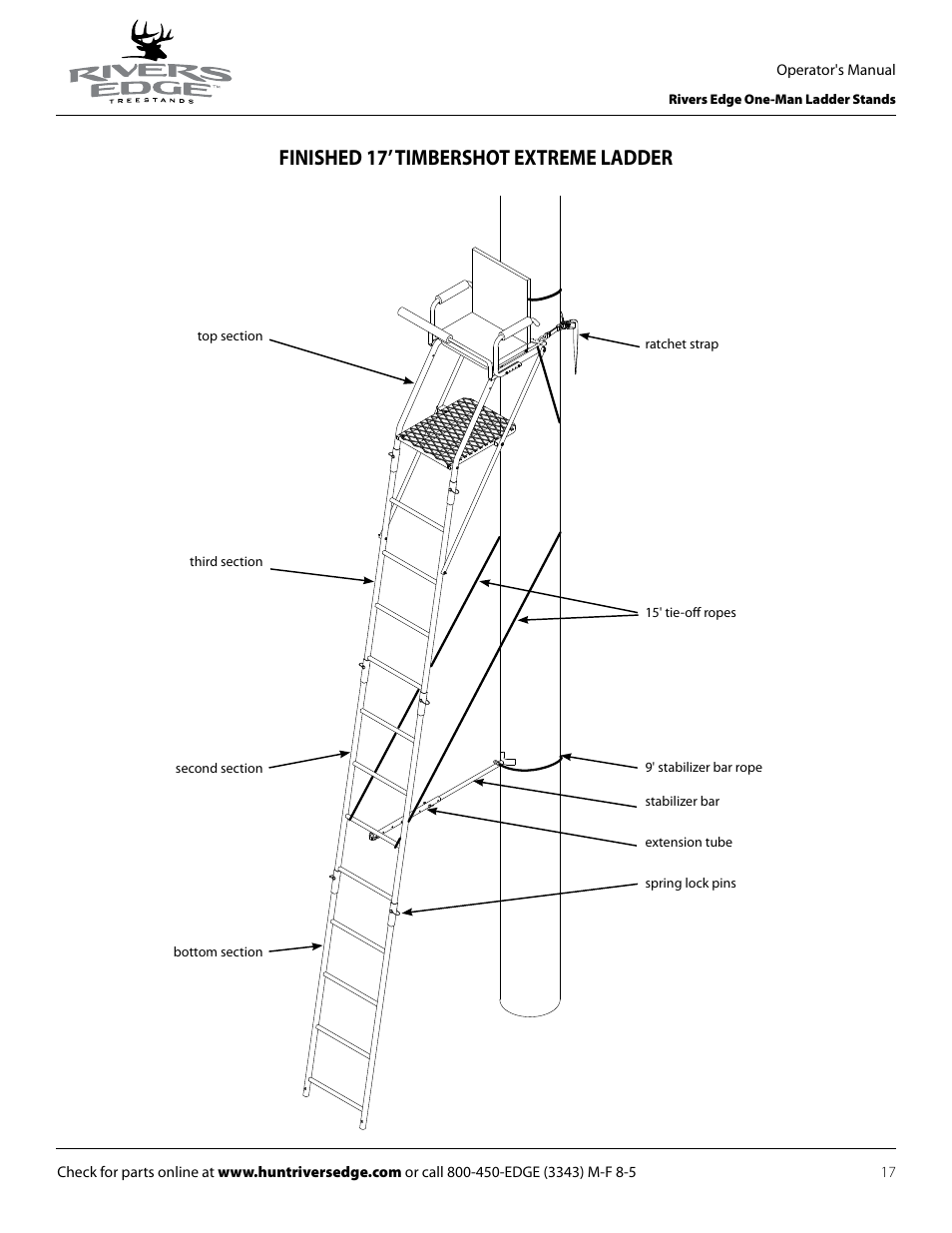 Finished 17’ timbershot extreme ladder | Rivers Edge RE602 JOURNEYMAN User Manual | Page 17 / 48