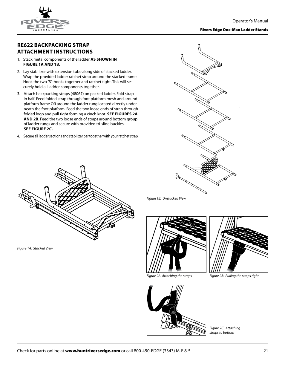 Re622 backpacking strap attachment instructions | Rivers Edge RE602 JOURNEYMAN User Manual | Page 21 / 48