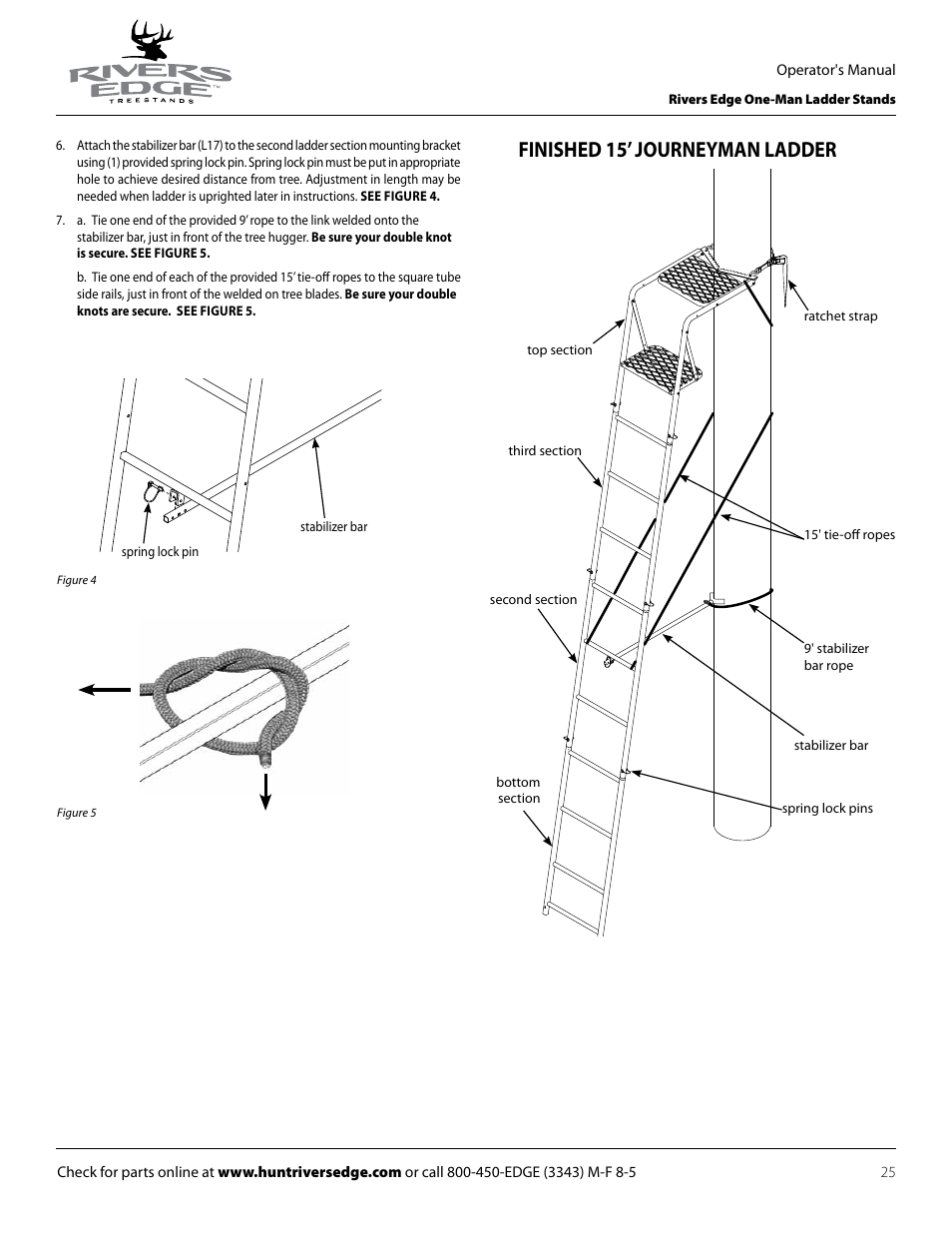 Finished 15’ journeyman ladder | Rivers Edge RE602 JOURNEYMAN User Manual | Page 25 / 48