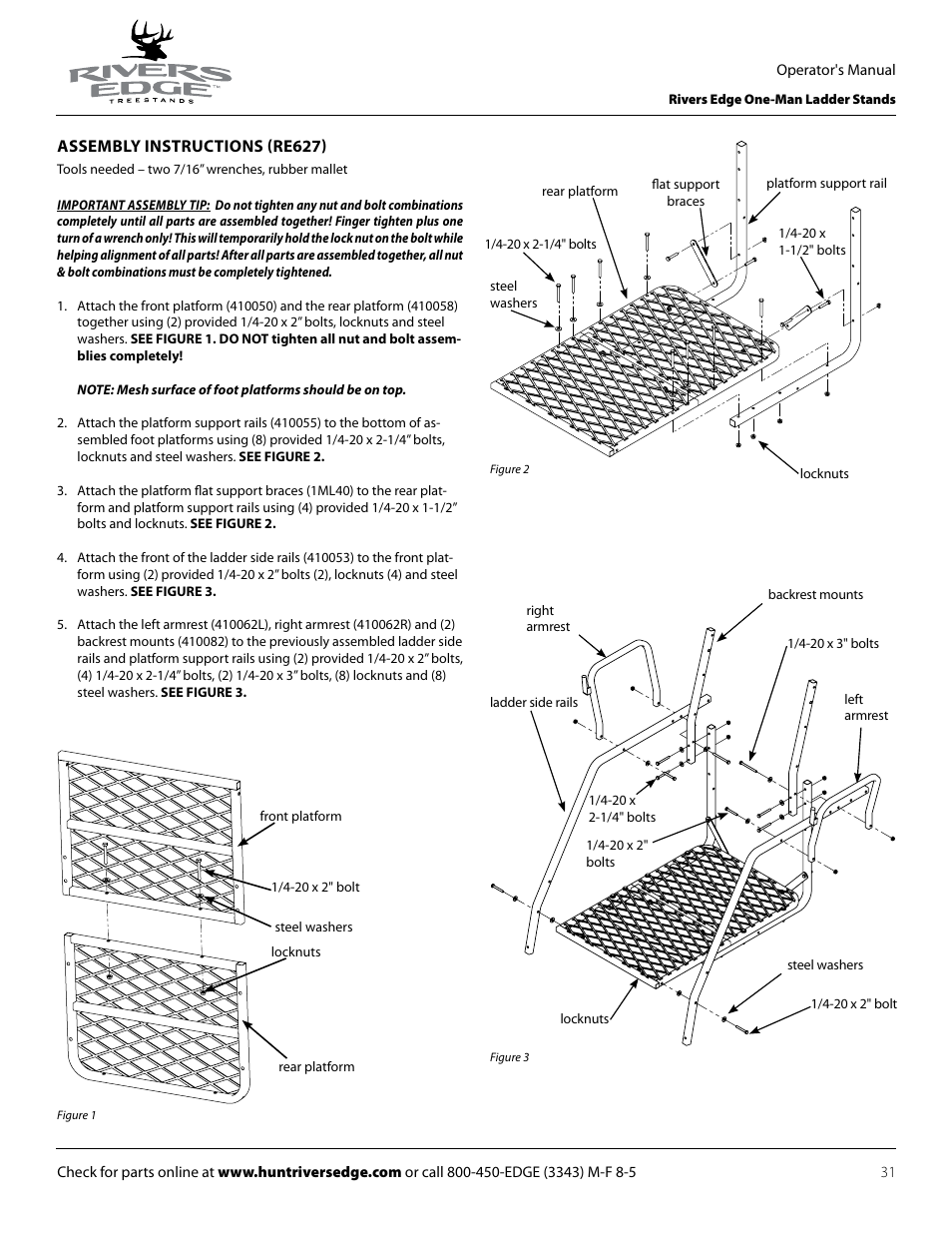 Rivers Edge RE602 JOURNEYMAN User Manual | Page 31 / 48