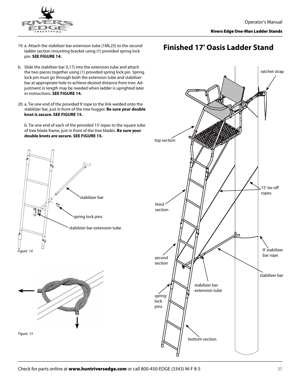 Finished 17' oasis ladder stand | Rivers Edge RE602 JOURNEYMAN User Manual | Page 35 / 48