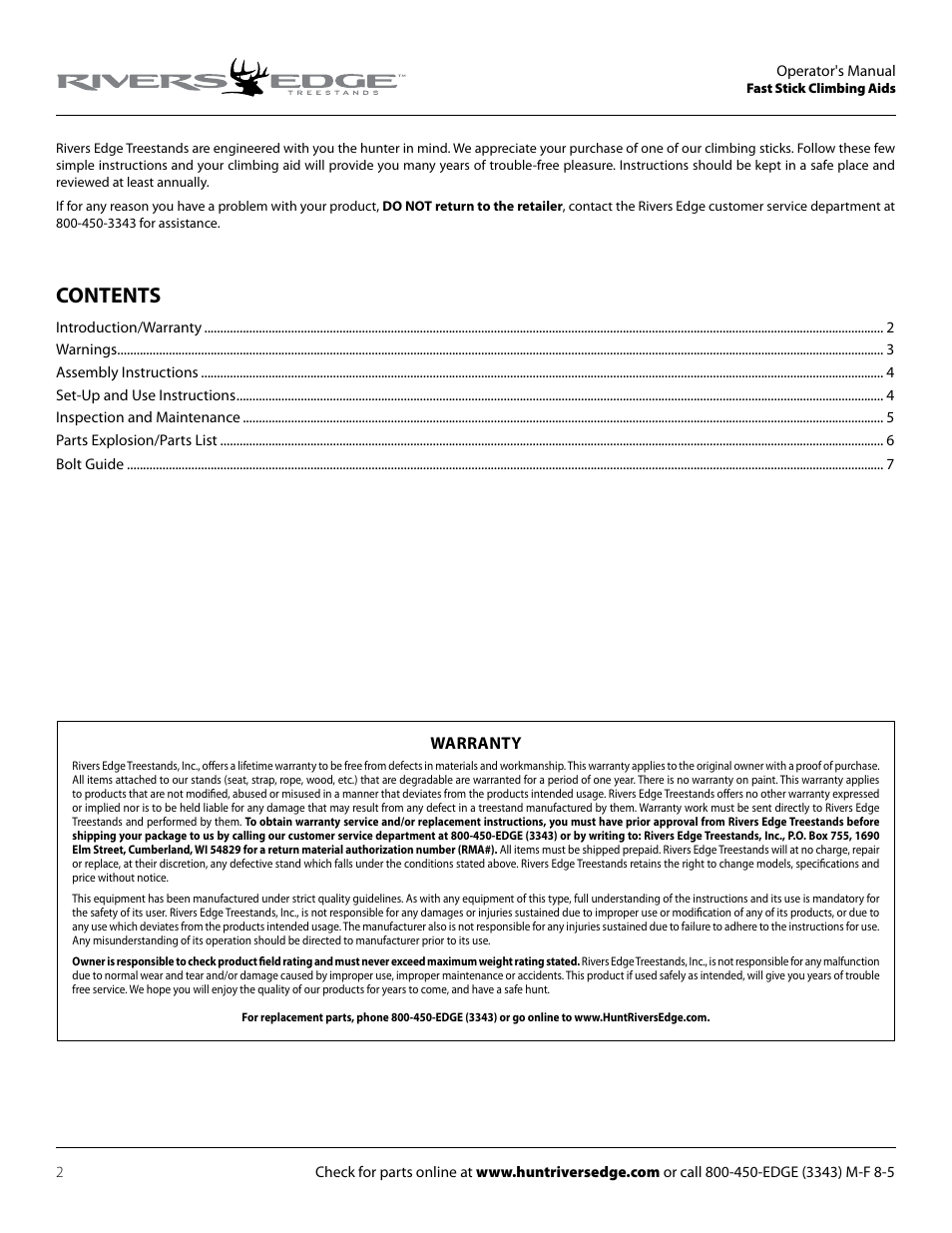 Rivers Edge RE715 Fast Stick User Manual | Page 2 / 8