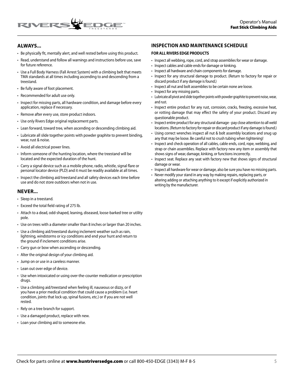 Rivers Edge RE715 Fast Stick User Manual | Page 5 / 8