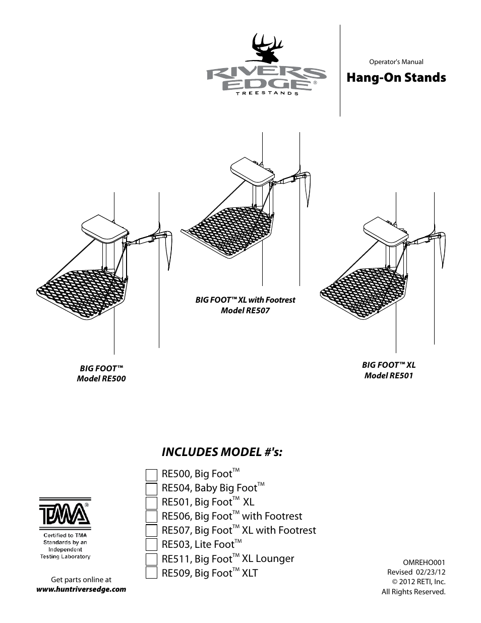 Rivers Edge RE509 Big Foot XLT User Manual | 20 pages