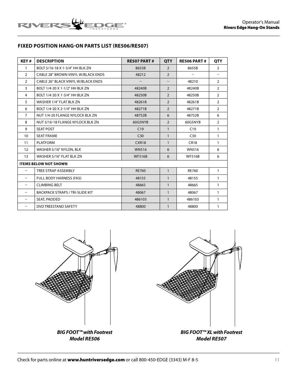 Rivers Edge RE509 Big Foot XLT User Manual | Page 11 / 20