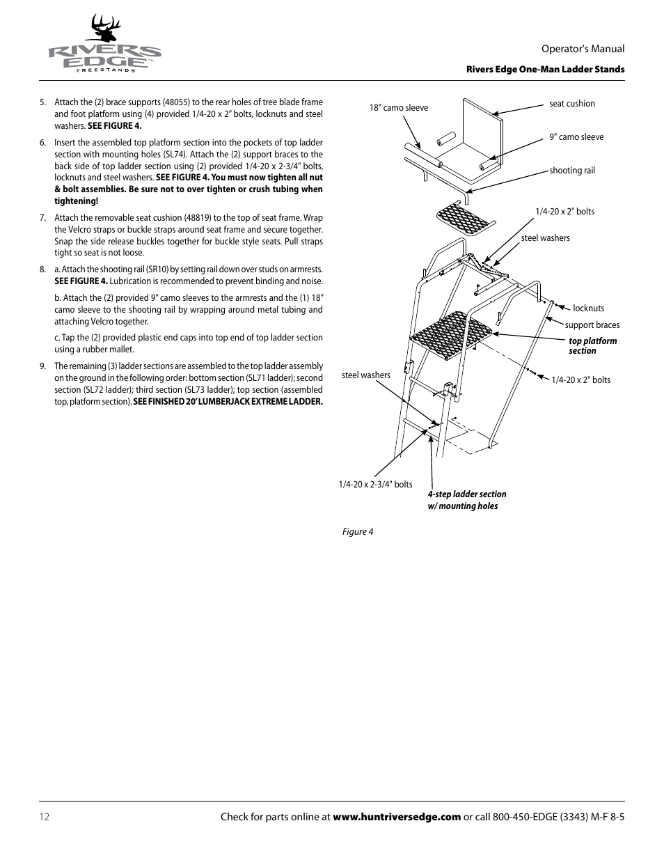 Rivers Edge RE619 LumberJack Extrme User Manual | Page 12 / 44