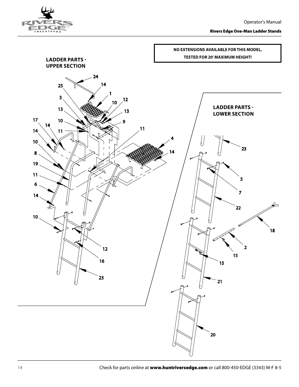 Rivers Edge RE619 LumberJack Extrme User Manual | Page 14 / 44