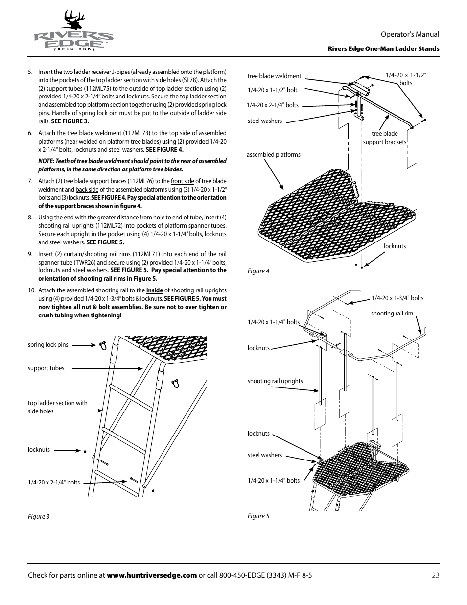 Rivers Edge RE619 LumberJack Extrme User Manual | Page 23 / 44