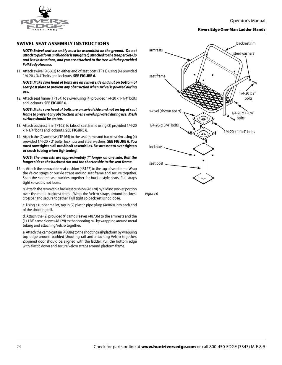 Rivers Edge RE619 LumberJack Extrme User Manual | Page 24 / 44