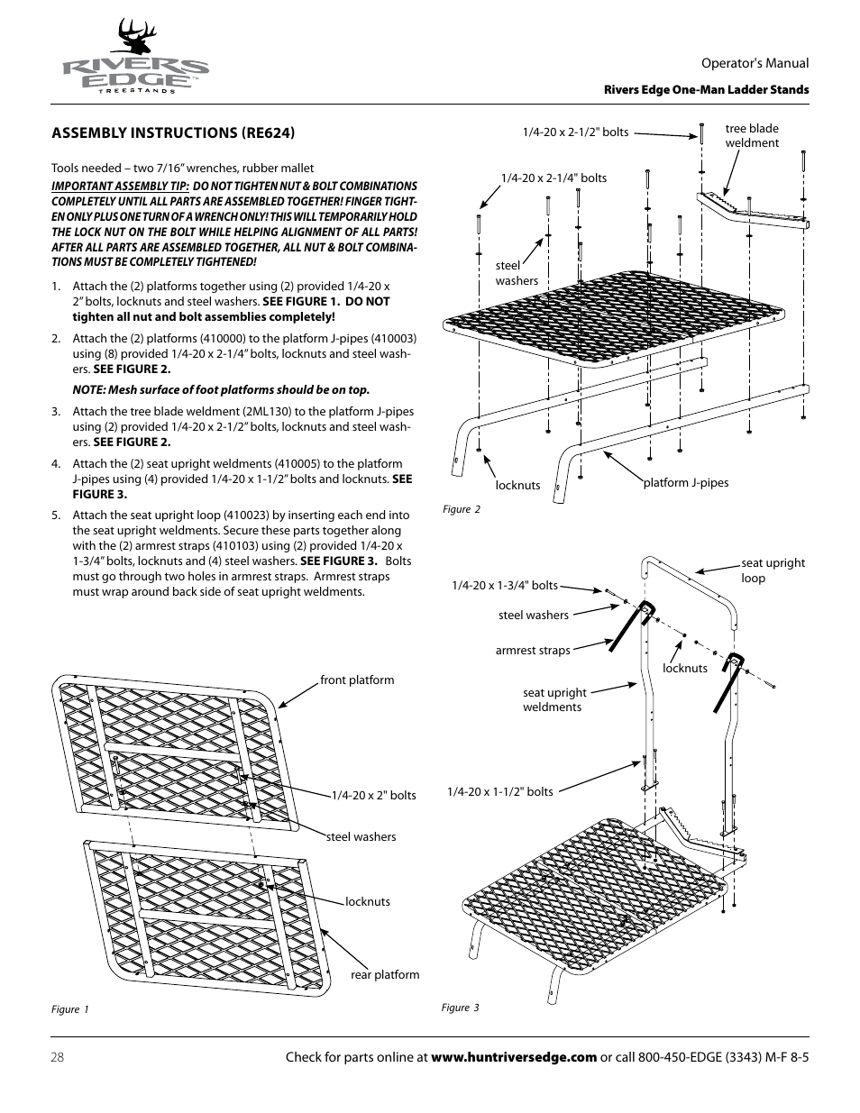Rivers Edge RE619 LumberJack Extrme User Manual | Page 28 / 44