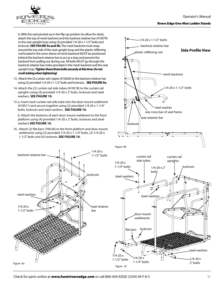 Rivers Edge RE619 LumberJack Extrme User Manual | Page 31 / 44