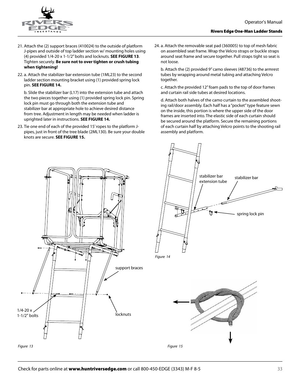 Rivers Edge RE619 LumberJack Extrme User Manual | Page 33 / 44
