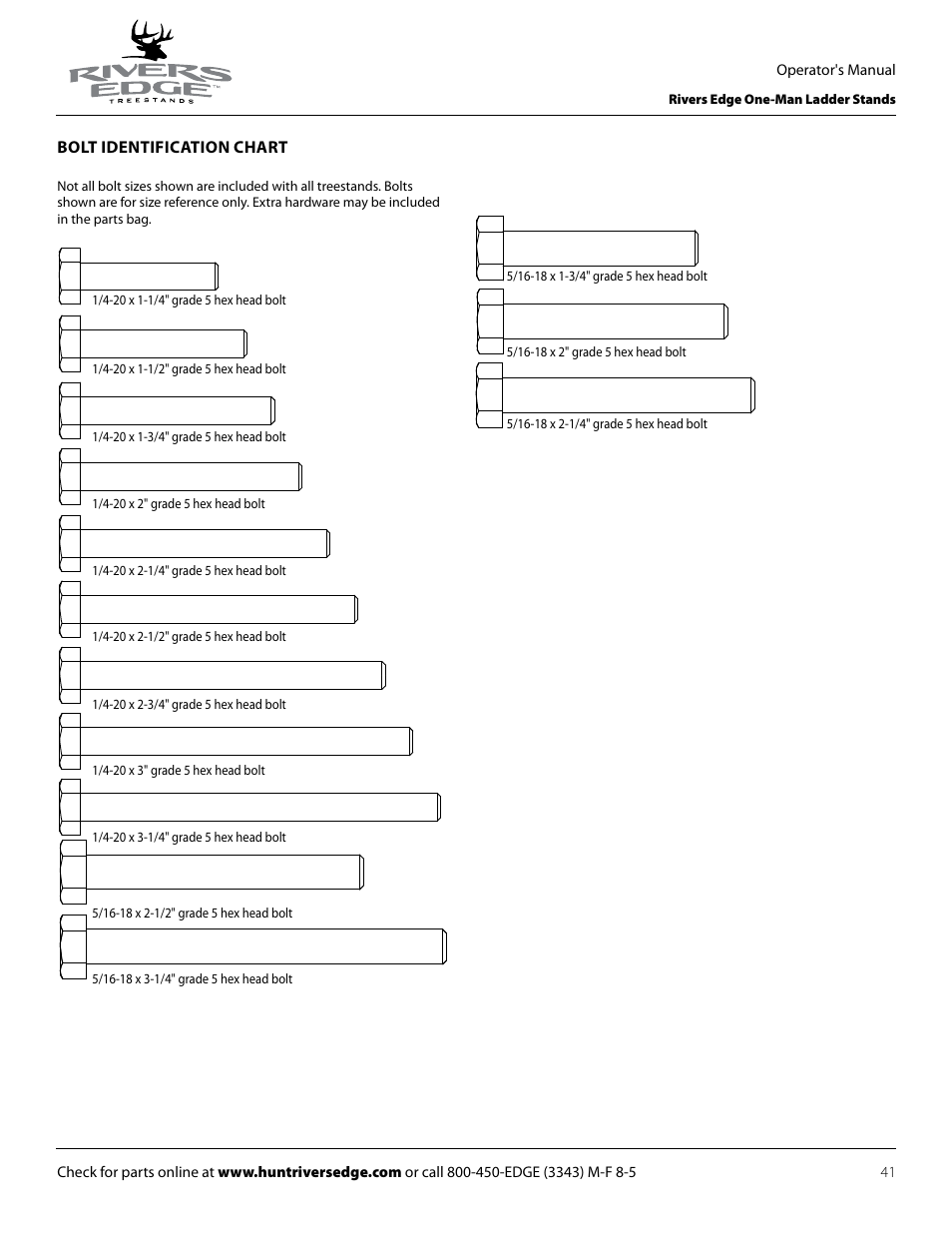 Rivers Edge RE619 LumberJack Extrme User Manual | Page 41 / 44