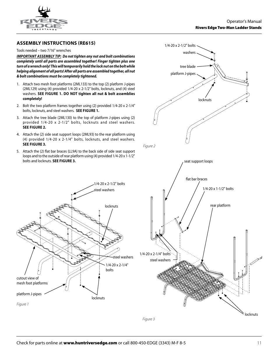 Rivers Edge RE629 15' 2-Man Ladder Stand User Manual | Page 11 / 28