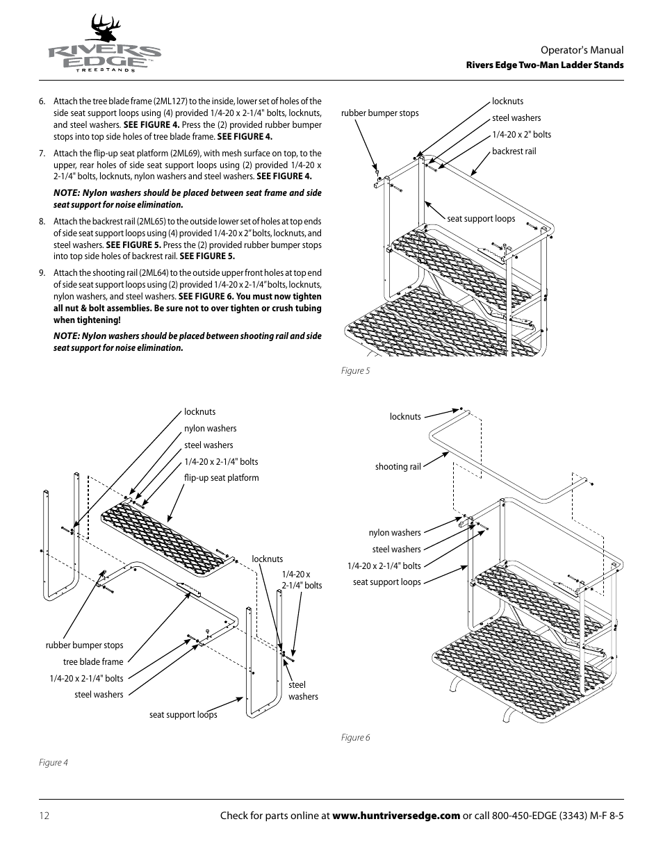 Rivers Edge RE629 15' 2-Man Ladder Stand User Manual | Page 12 / 28
