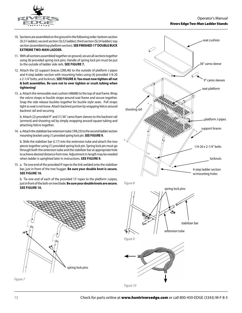 Rivers Edge RE629 15' 2-Man Ladder Stand User Manual | Page 13 / 28