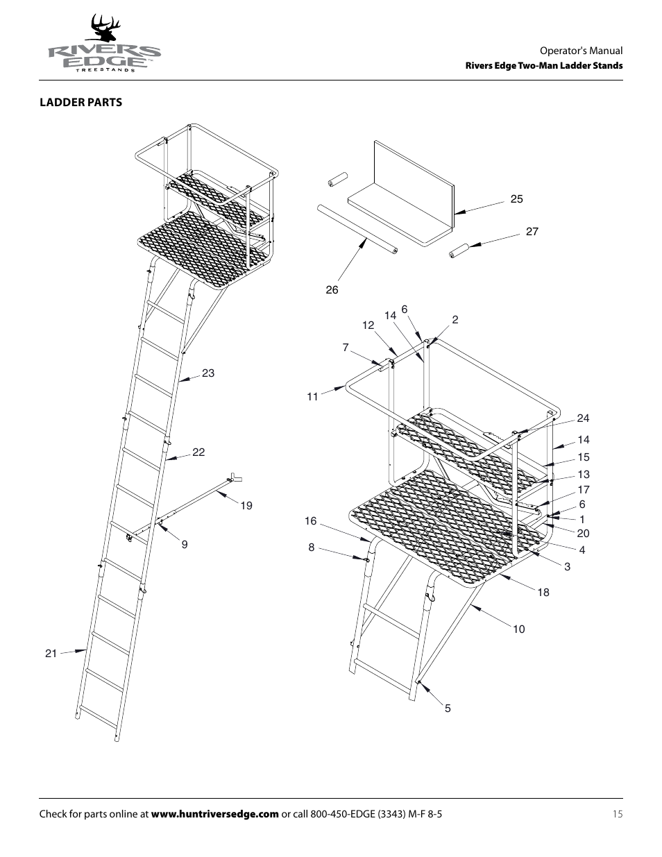 Rivers Edge RE629 15' 2-Man Ladder Stand User Manual | Page 15 / 28