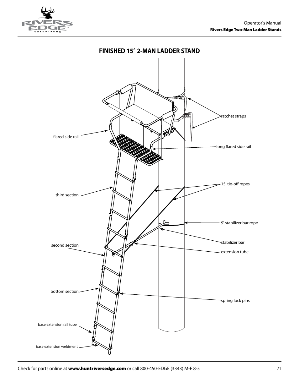 Finished 15’ 2-man ladder stand | Rivers Edge RE629 15' 2-Man Ladder Stand User Manual | Page 21 / 28