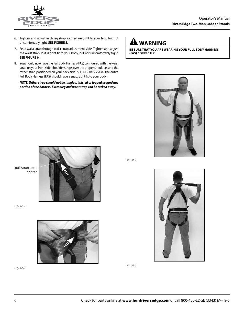 Warning | Rivers Edge RE629 15' 2-Man Ladder Stand User Manual | Page 6 / 28