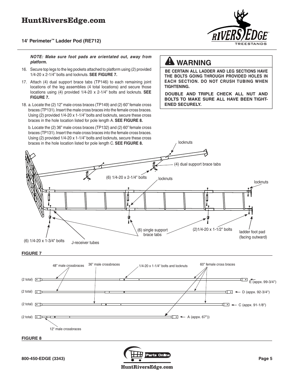 Warning | Rivers Edge RE712 14' PERIMETER User Manual | Page 5 / 12