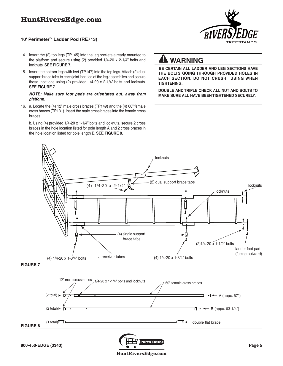 Warning | Rivers Edge RE713 10' PERIMETER User Manual | Page 5 / 12