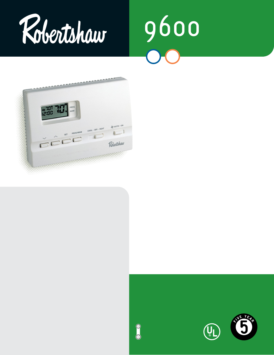Robertshaw 9600 User Manual | 2 pages