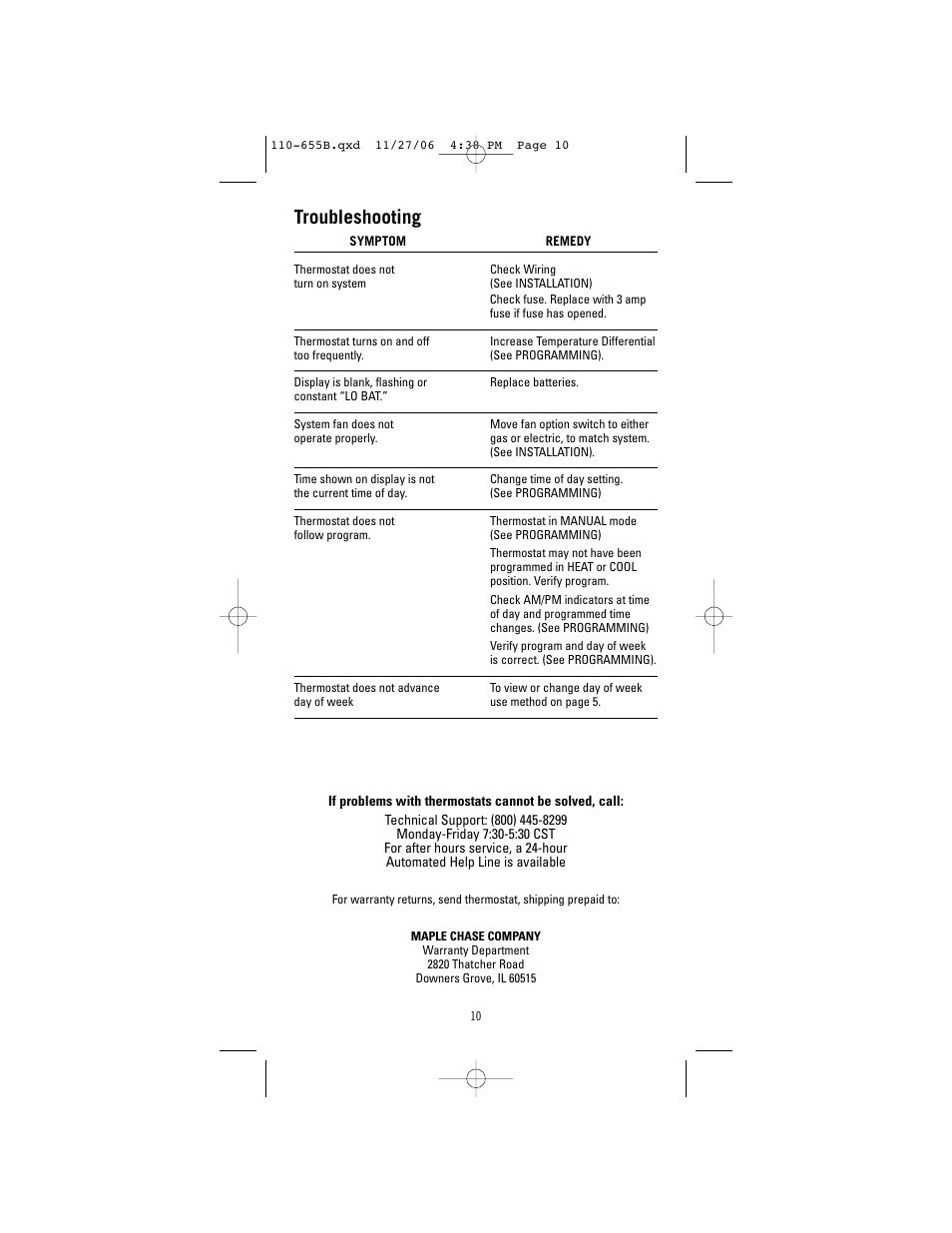 Troubleshooting | Robertshaw 9610 User Manual | Page 10 / 12