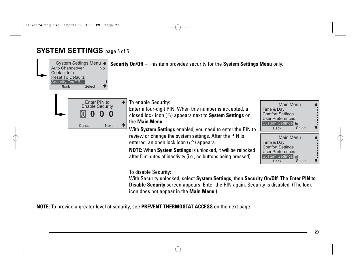 System settings | Robertshaw 9725i2 USERS MANUAL User Manual | Page 23 / 32