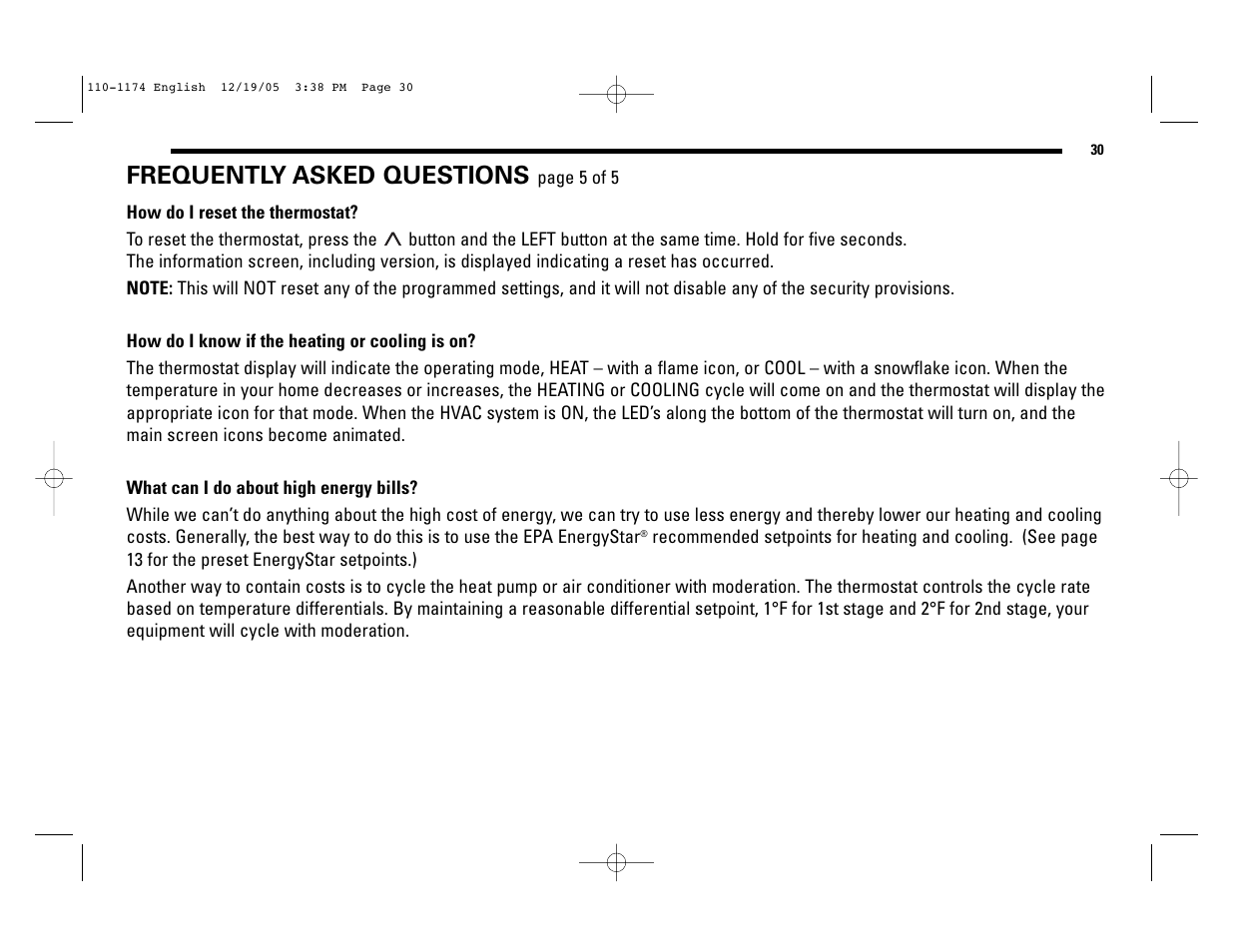 Frequently asked questions | Robertshaw 9725i2 USERS MANUAL User Manual | Page 30 / 32