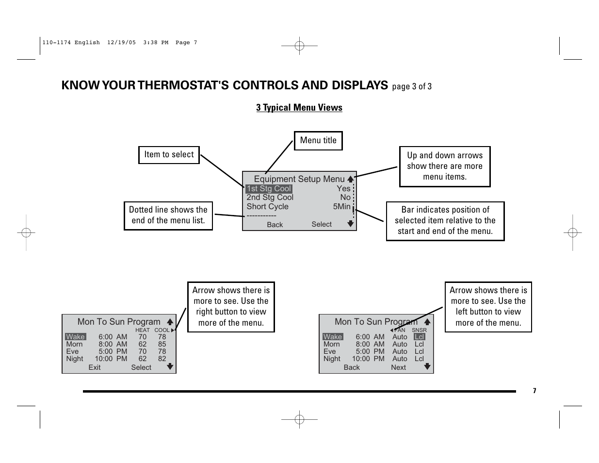 Know your thermostat's controls and displays | Robertshaw 9725i2 USERS MANUAL User Manual | Page 7 / 32