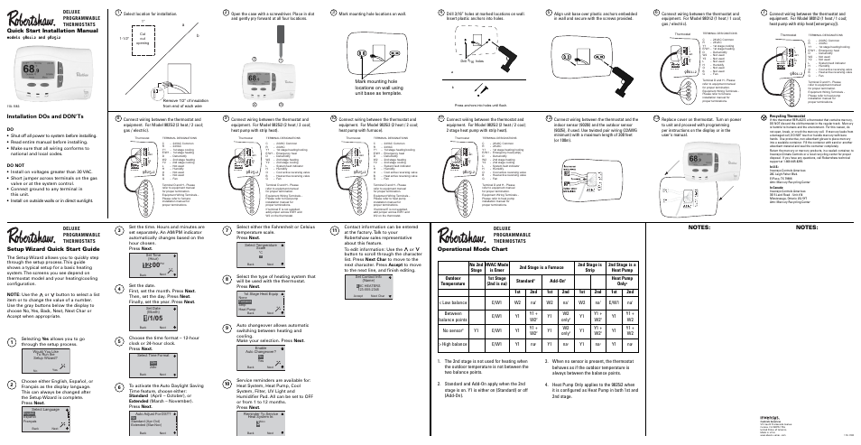 Robertshaw 9801i2 INSTALLATION User Manual | 1 page