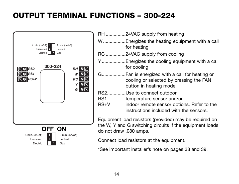 Off on | Robertshaw Deluxe Programmable User Manual | Page 14 / 40