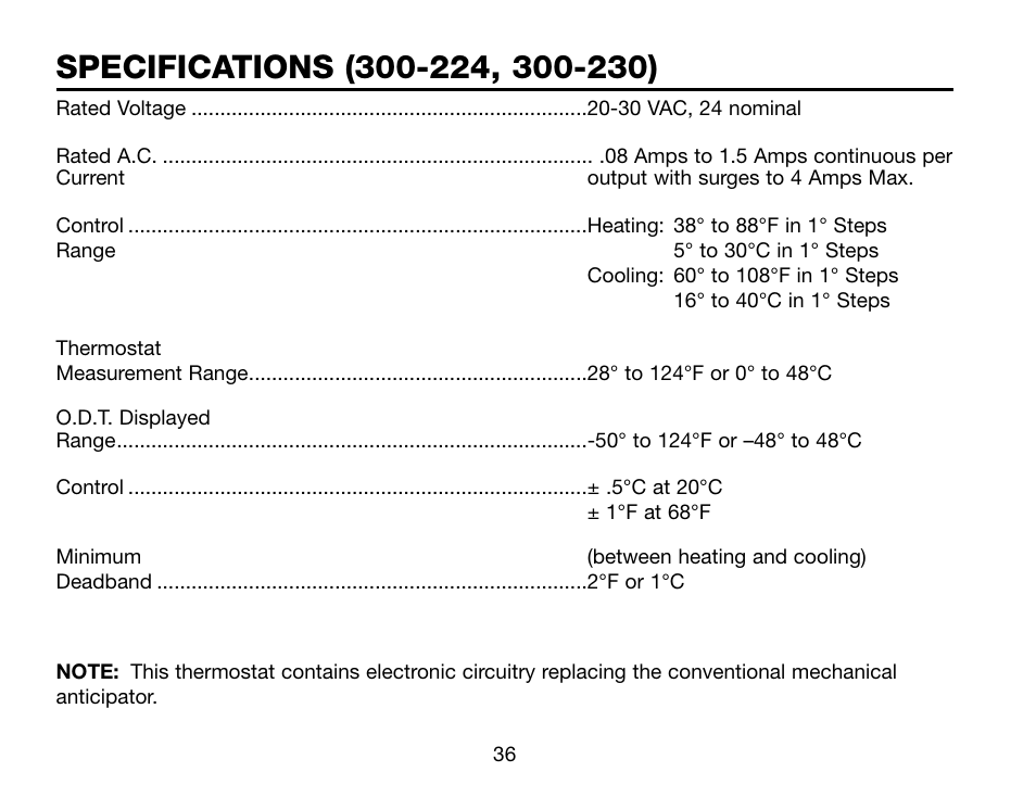 Robertshaw Deluxe Programmable User Manual | Page 36 / 40