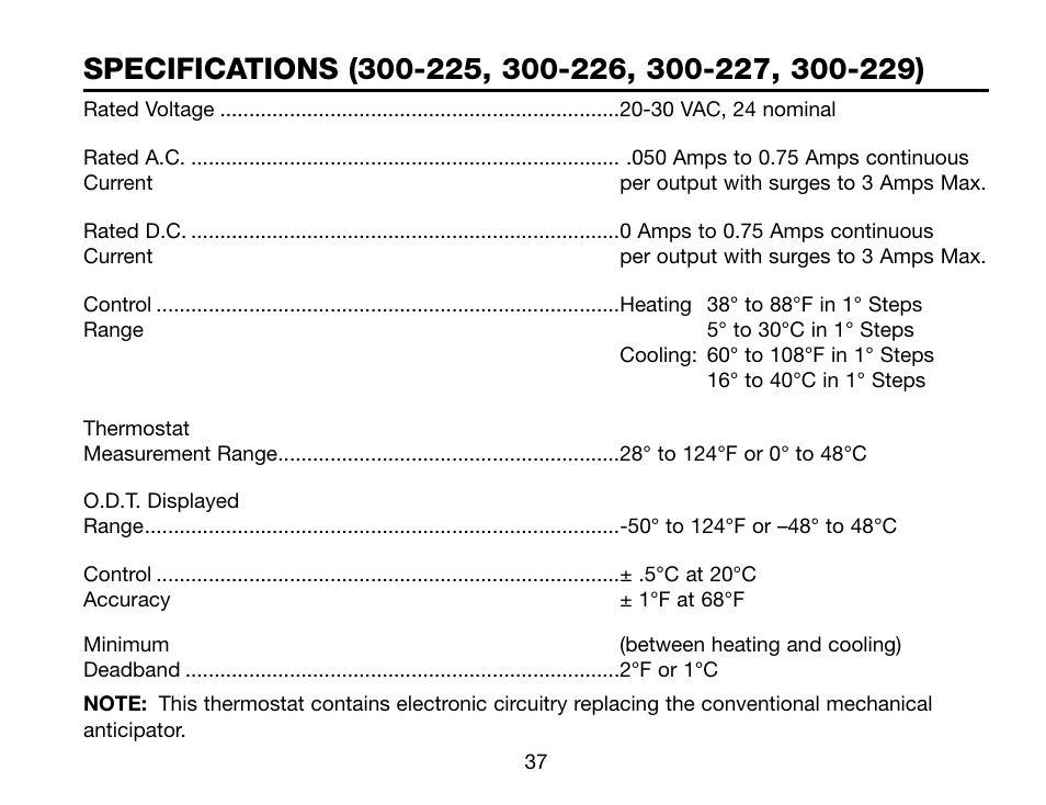 Robertshaw Deluxe Programmable User Manual | Page 37 / 40