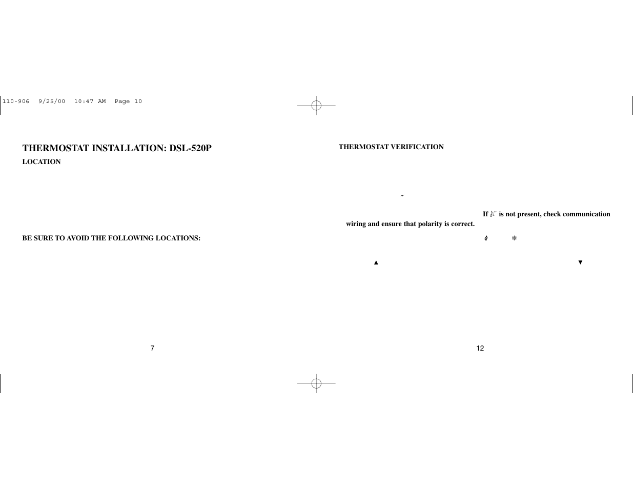Thermostat installation: dsl-520p | Robertshaw DSL-520P User Manual | Page 15 / 24