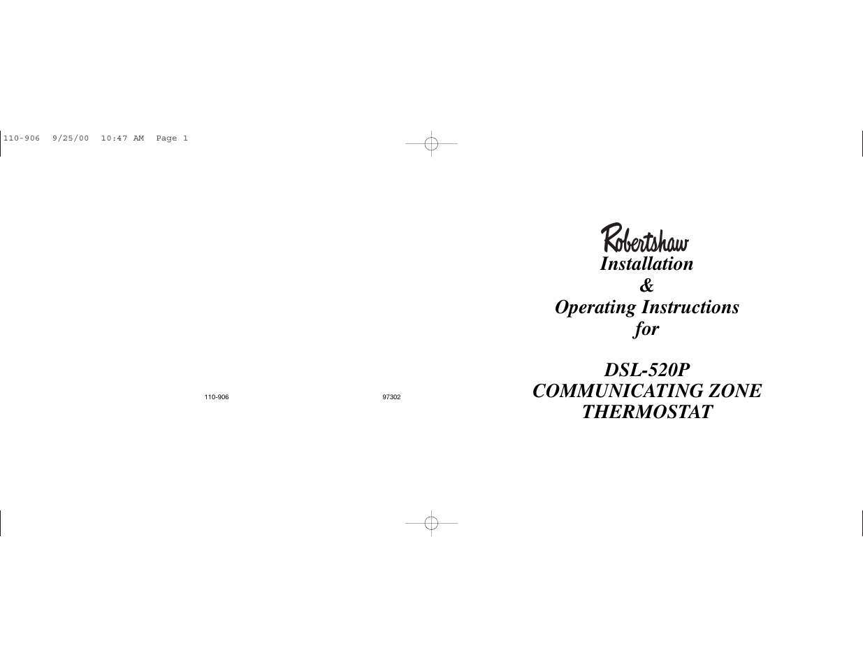 Robertshaw DSL-520P User Manual | Page 24 / 24